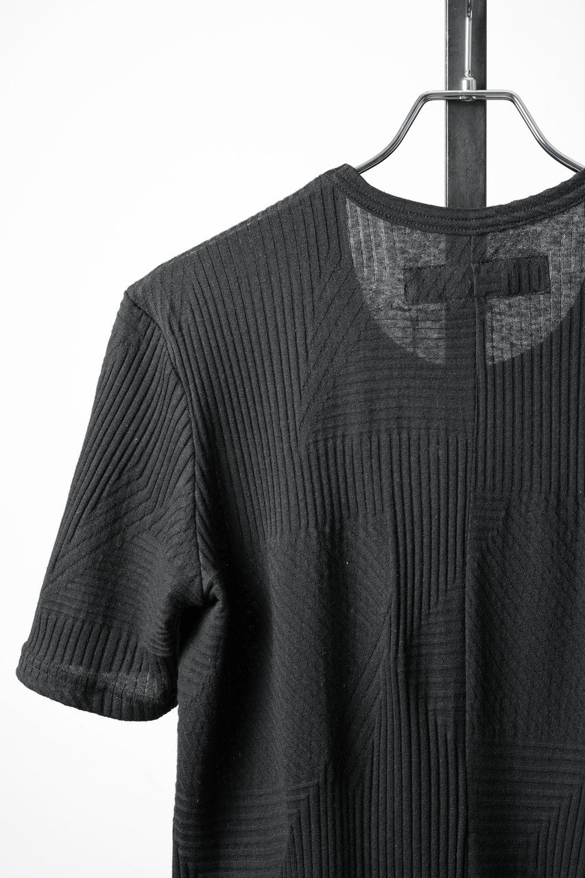 画像をギャラリービューアに読み込む, A.F ARTEFACT DEFORMED STRIPE PATTERN SLIM TEE (BLACK)