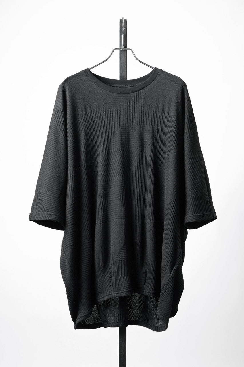 画像をギャラリービューアに読み込む, A.F ARTEFACT DEFORMED STRIPE PATTERN DOLMAN TEE (BLACK)