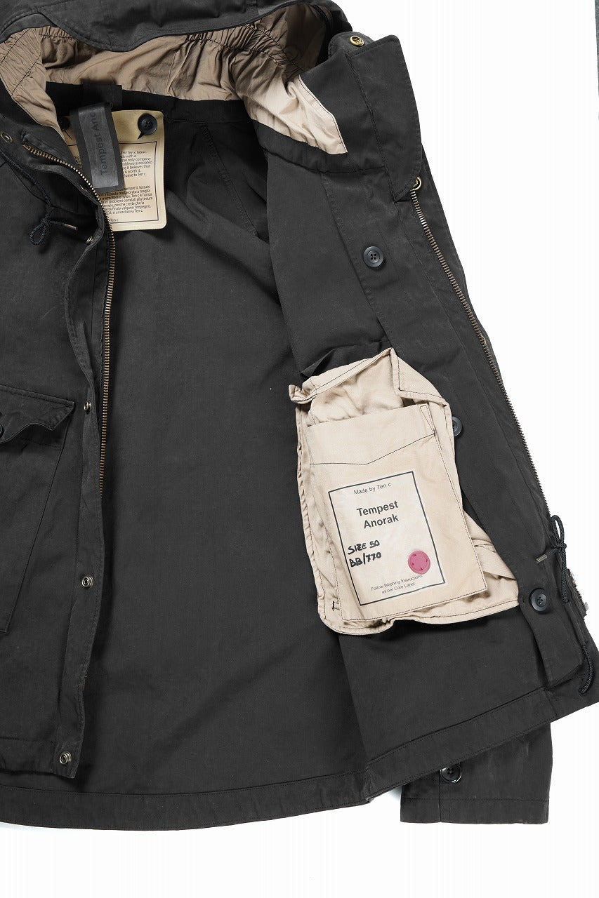 Load image into Gallery viewer, Ten c TEMPEST ANORAK JACKET / GARMENT DYED OJJ (NERO)