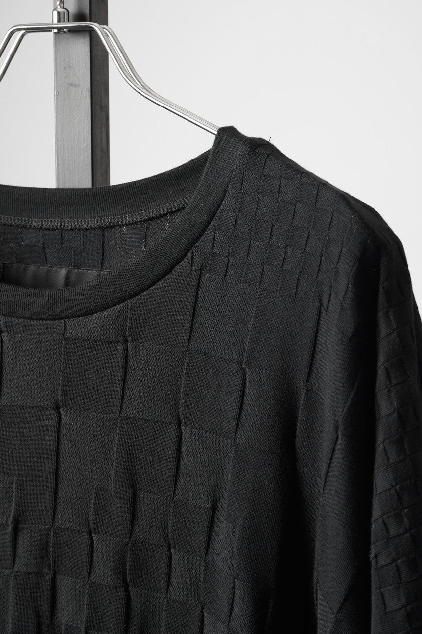 画像をギャラリービューアに読み込む, A.F ARTEFACT GRADIENT PLAID PATTERN DOLMAN TEE (BLACK)