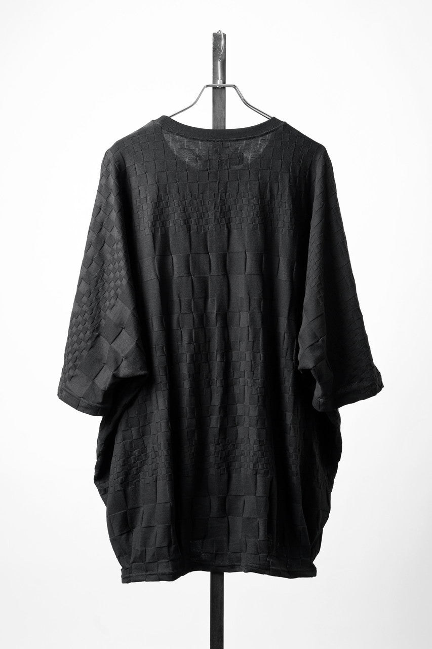 画像をギャラリービューアに読み込む, A.F ARTEFACT GRADIENT PLAID PATTERN DOLMAN TEE (BLACK)
