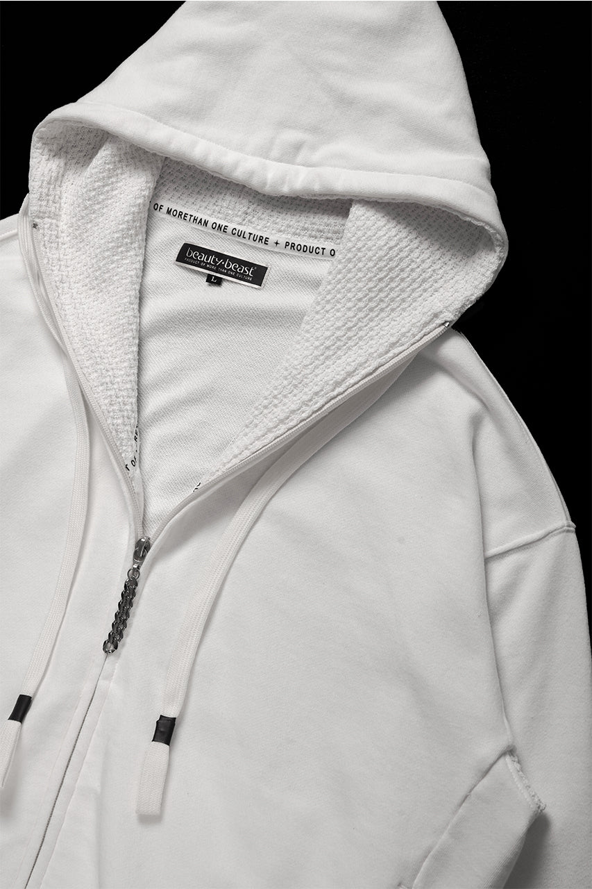 beauty : beast FRONT ZIP HOODIE (OFF WHITE)