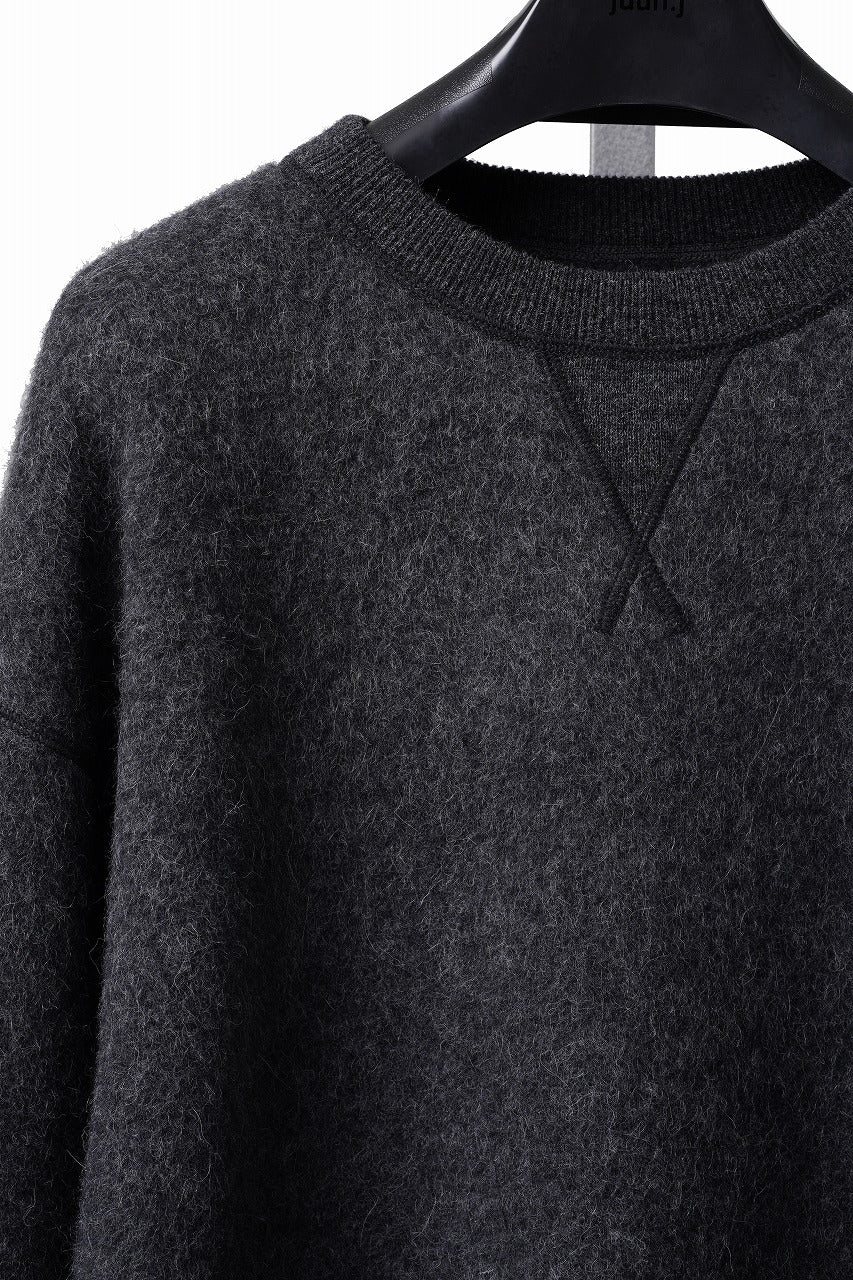 Load image into Gallery viewer, PORTER CLASSIC BABY ALPACA / CASHMERE DOUBLE FACE CREWNECK (CHARCOAL GREY)