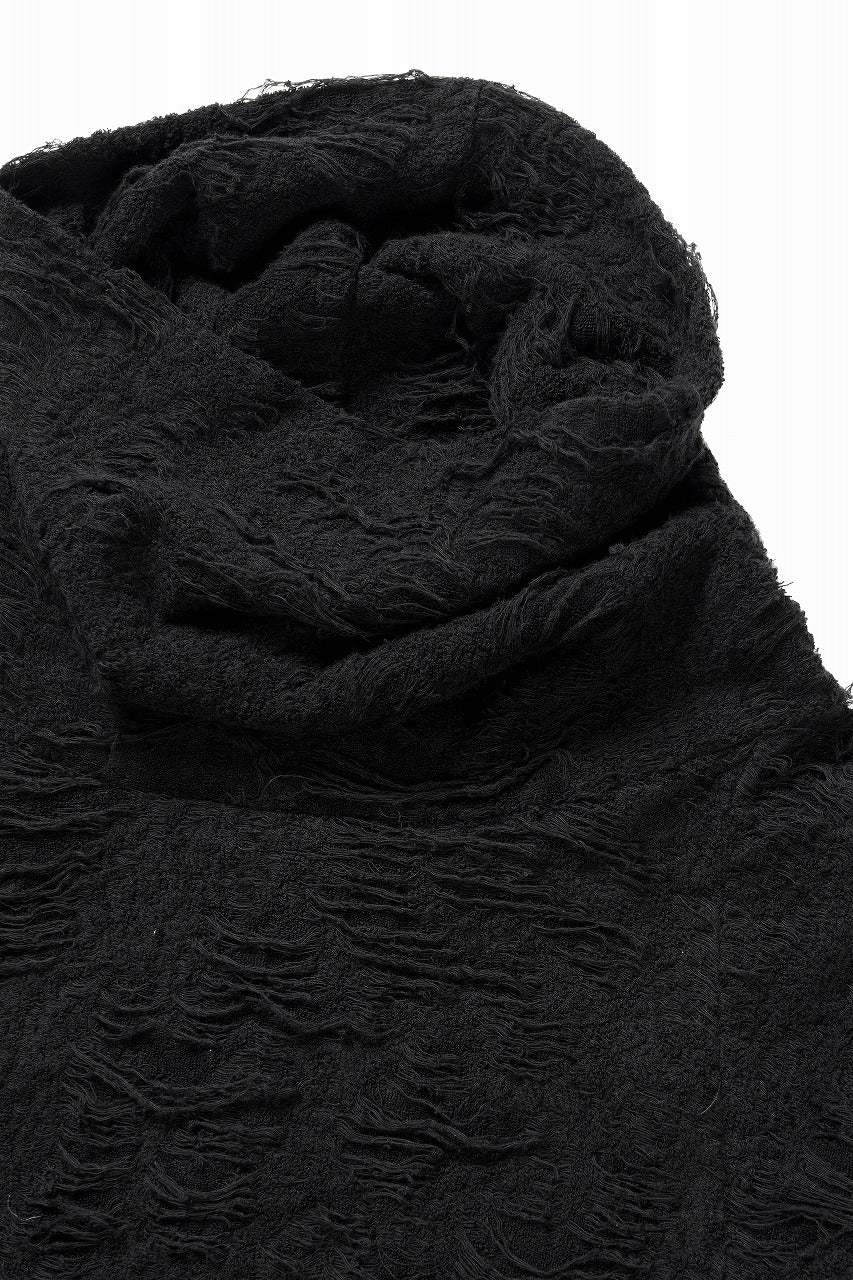 画像をギャラリービューアに読み込む, A.F ARTEFACT HIGH NECK TOP / DAMAGE PILE &amp; PLATING KNIT JERSEY (BLACK)