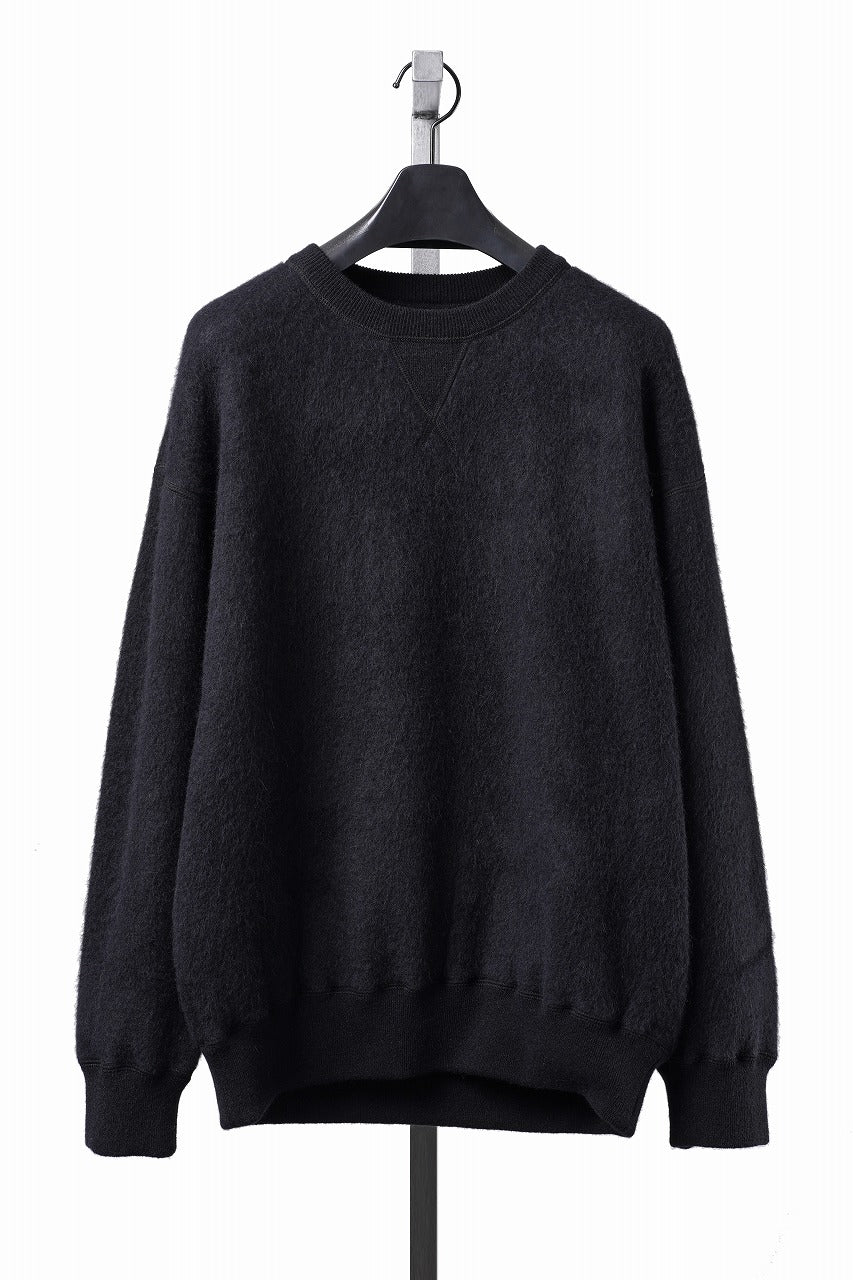 Load image into Gallery viewer, PORTER CLASSIC BABY ALPACA / CASHMERE DOUBLE FACE CREWNECK (BLACK)