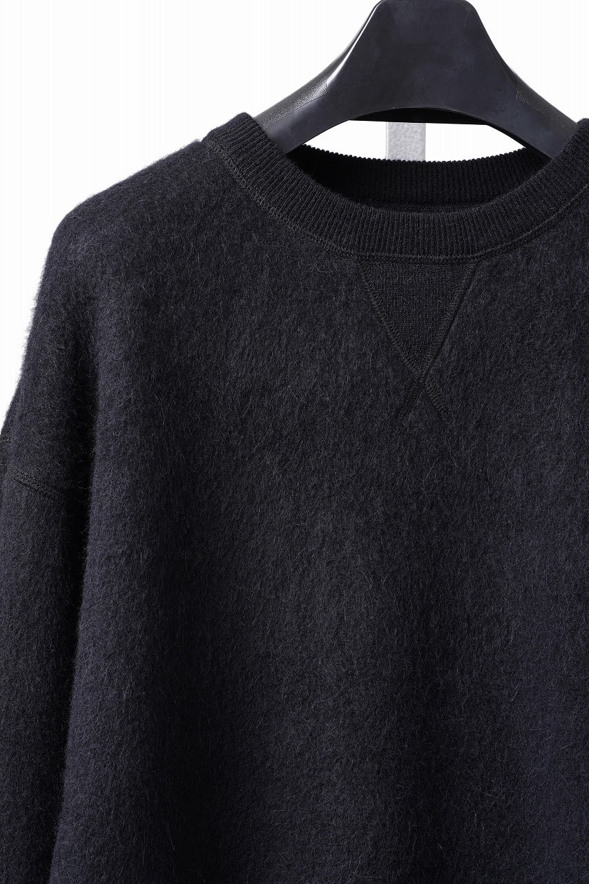 Load image into Gallery viewer, PORTER CLASSIC BABY ALPACA / CASHMERE DOUBLE FACE CREWNECK (BLACK)