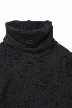 画像をギャラリービューアに読み込む, A.F ARTEFACT HIGH NECK TOP / DAMAGE PILE &amp; PLATING KNIT JERSEY (BLACK)