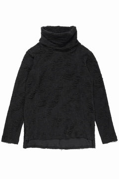 画像をギャラリービューアに読み込む, A.F ARTEFACT HIGH NECK TOP / DAMAGE PILE &amp; PLATING KNIT JERSEY (BLACK)