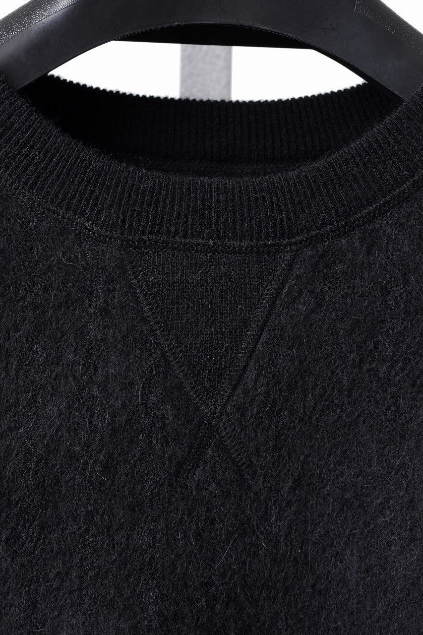 Load image into Gallery viewer, PORTER CLASSIC BABY ALPACA / CASHMERE DOUBLE FACE CREWNECK (BLACK)