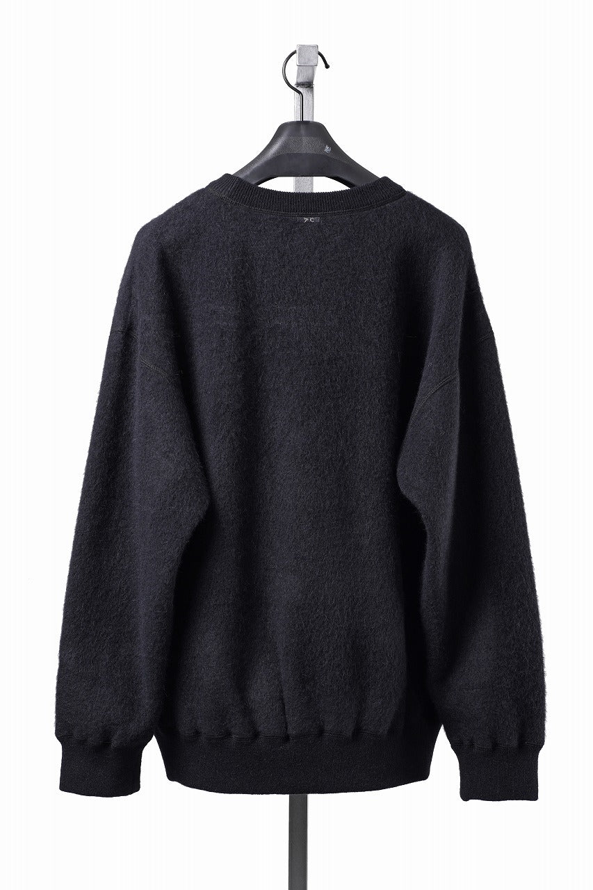 Load image into Gallery viewer, PORTER CLASSIC BABY ALPACA / CASHMERE DOUBLE FACE CREWNECK (BLACK)