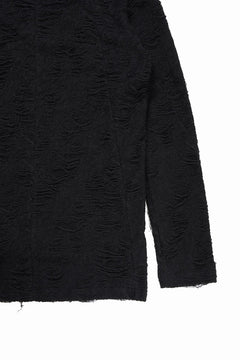 画像をギャラリービューアに読み込む, A.F ARTEFACT HIGH NECK TOP / DAMAGE PILE &amp; PLATING KNIT JERSEY (BLACK)