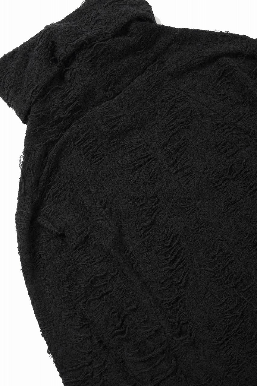 画像をギャラリービューアに読み込む, A.F ARTEFACT HIGH NECK TOP / DAMAGE PILE &amp; PLATING KNIT JERSEY (BLACK)