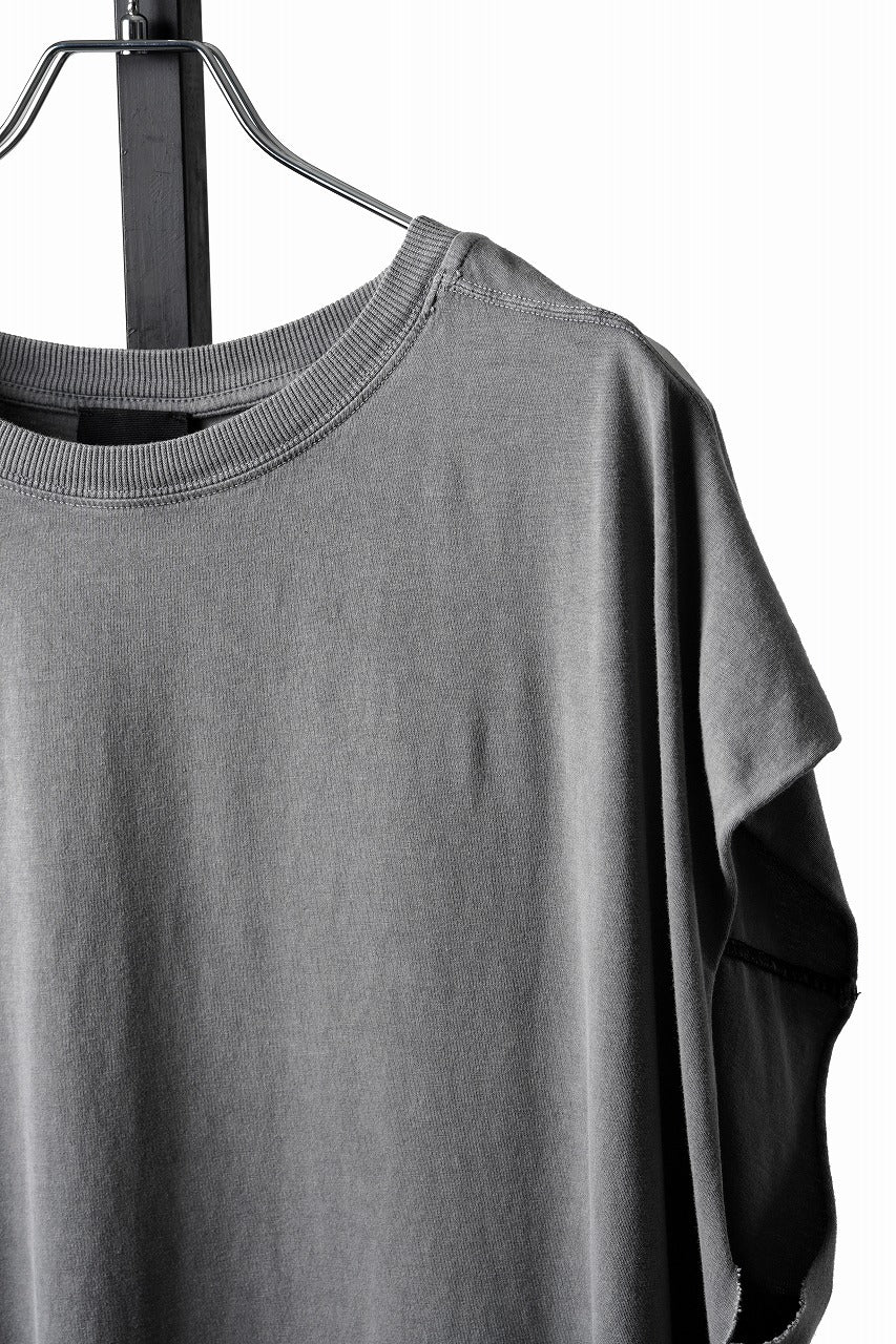 thom/krom FRENCH SLEEVE T-SHIRT / OVERSIZED FIT (DARK USED GREY)の