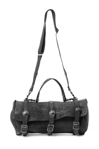 ISAMU KATAYAMA BACKLASH ITALY SHOULDER GARMENT-DYED BACKPACK (BLACK)