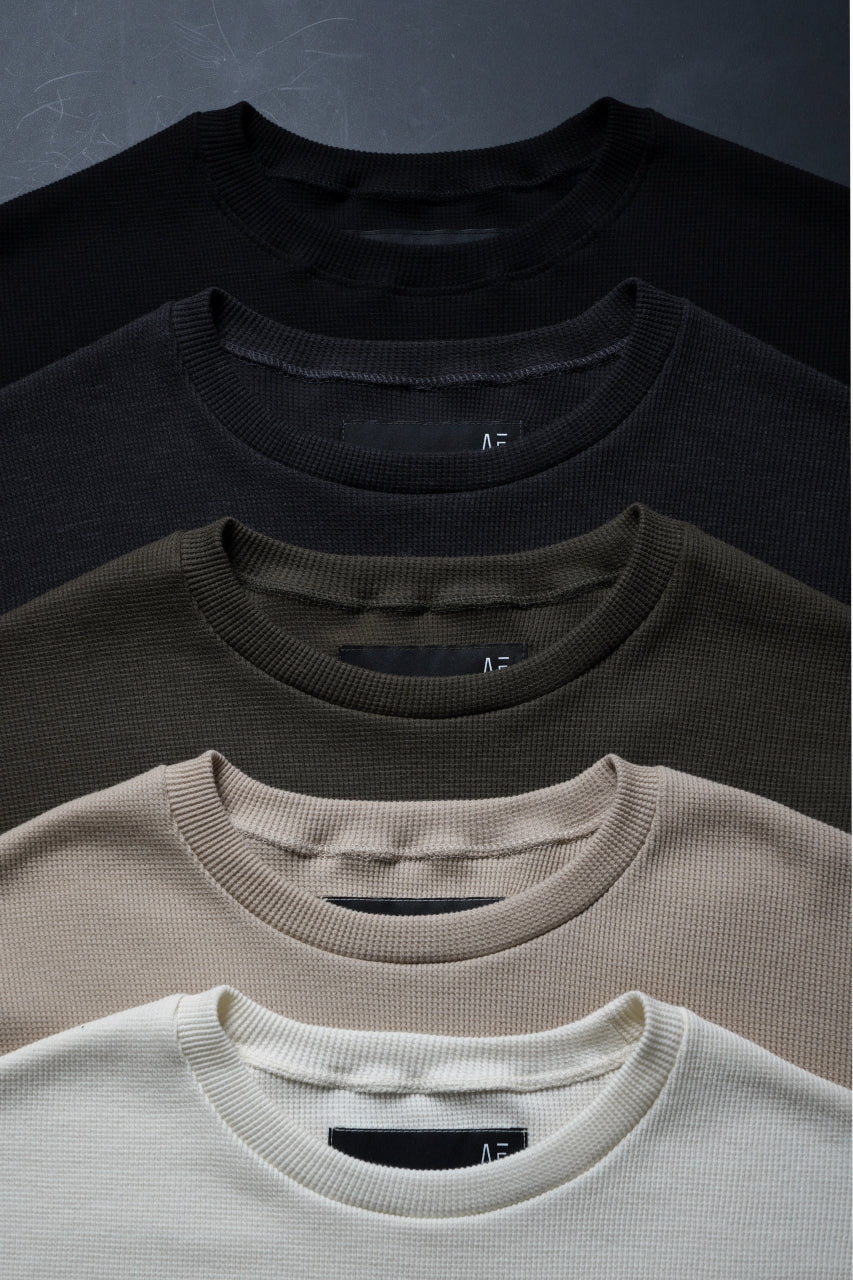 画像をギャラリービューアに読み込む, A.F ARTEFACT LAYERED CREW NECK TOP / WAFFLE KNIT JERSEY (BLACK)