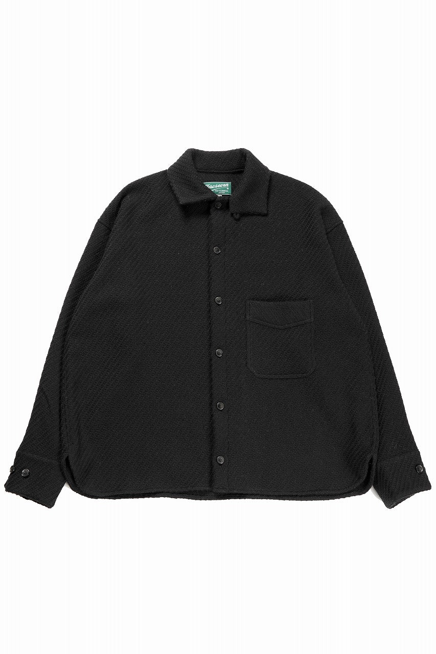 Load image into Gallery viewer, N/07 OPEN COLLAR L/S SHIRT / FRENCH CARZE (BLACK)