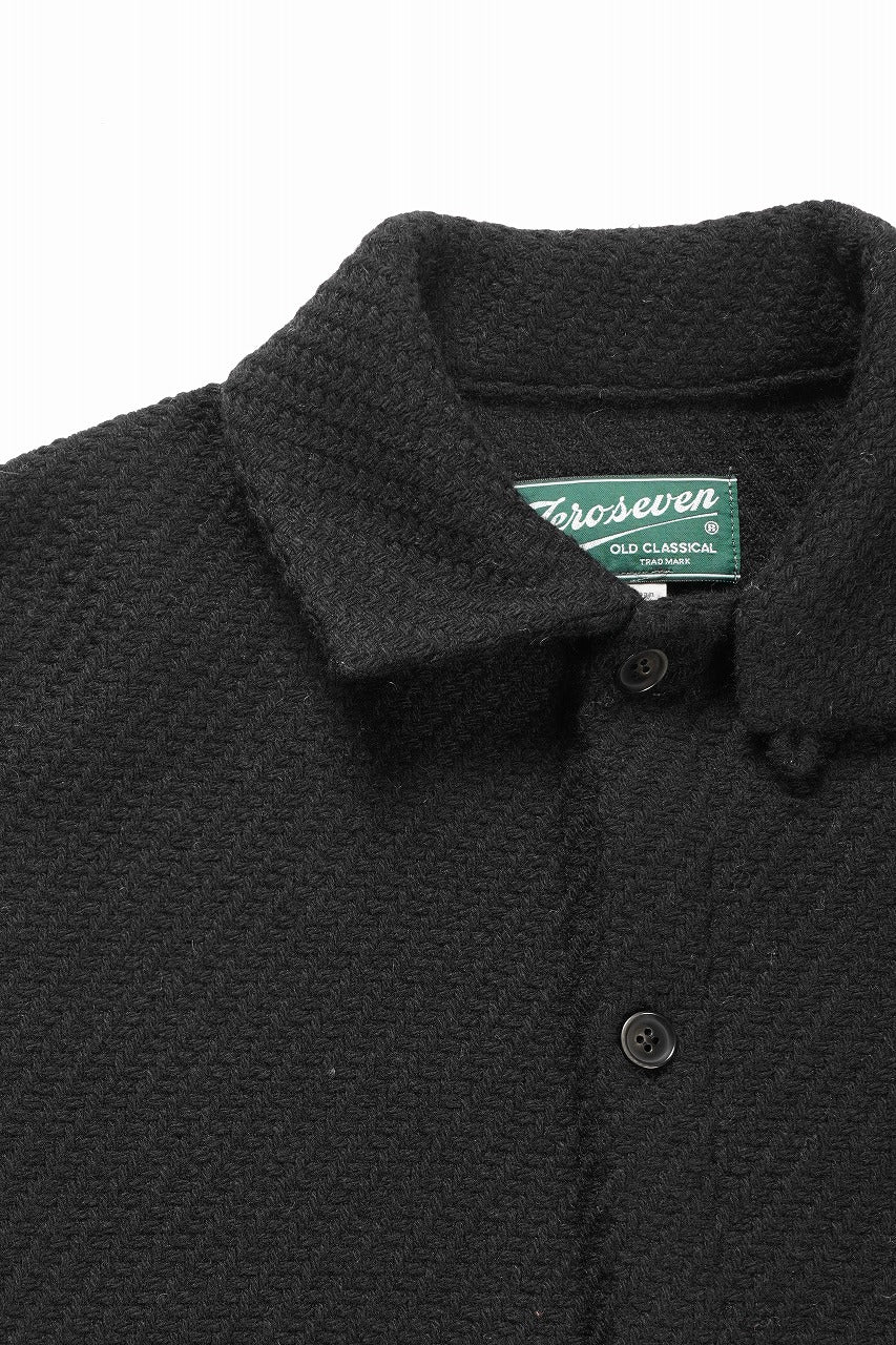 Load image into Gallery viewer, N/07 OPEN COLLAR L/S SHIRT / FRENCH CARZE (BLACK)