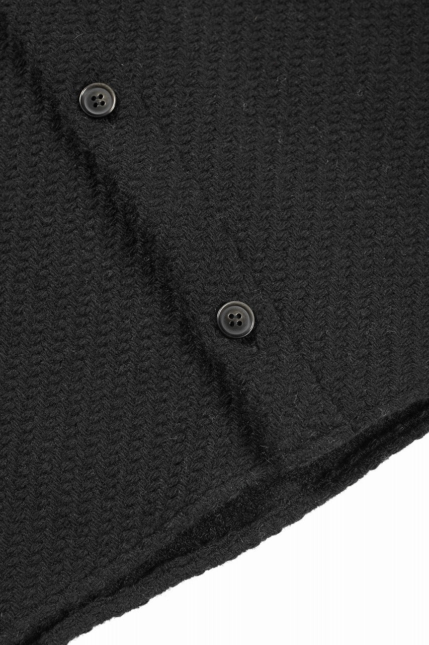 Load image into Gallery viewer, N/07 OPEN COLLAR L/S SHIRT / FRENCH CARZE (BLACK)