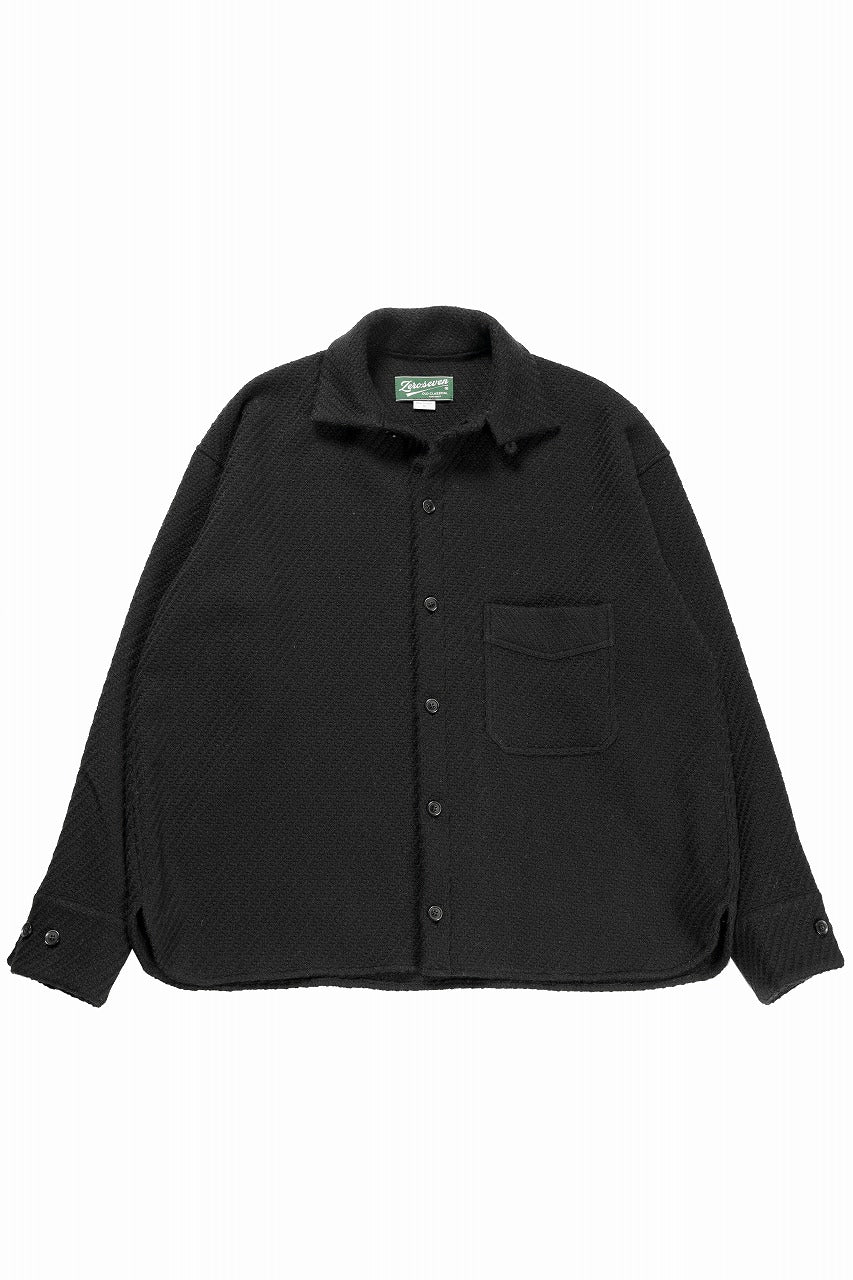 Load image into Gallery viewer, N/07 OPEN COLLAR L/S SHIRT / FRENCH CARZE (BLACK)