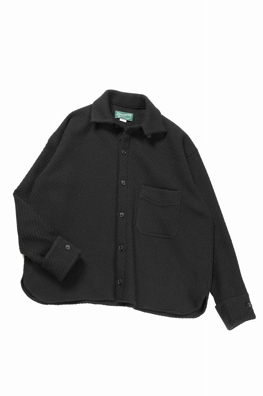 Load image into Gallery viewer, N/07 OPEN COLLAR L/S SHIRT / FRENCH CARZE (BLACK)