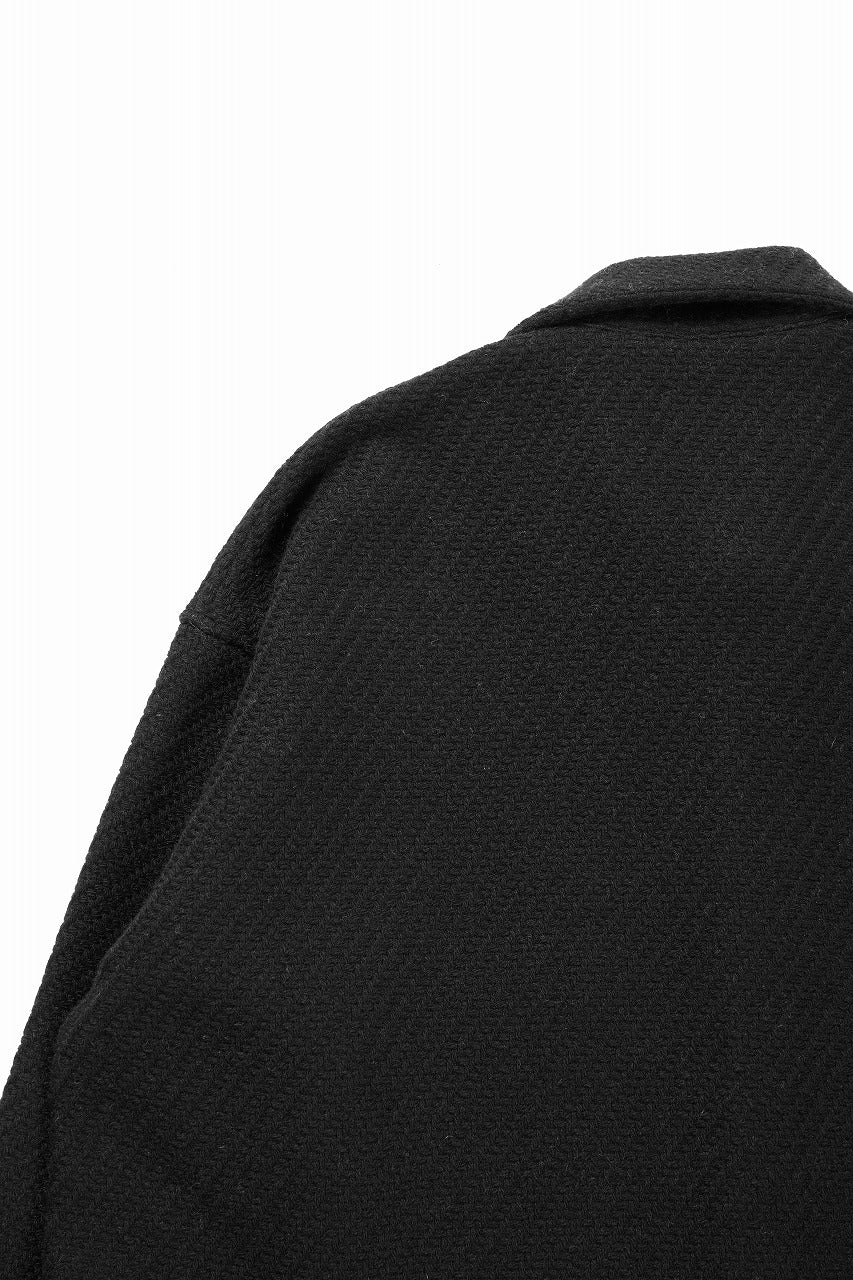 Load image into Gallery viewer, N/07 OPEN COLLAR L/S SHIRT / FRENCH CARZE (BLACK)