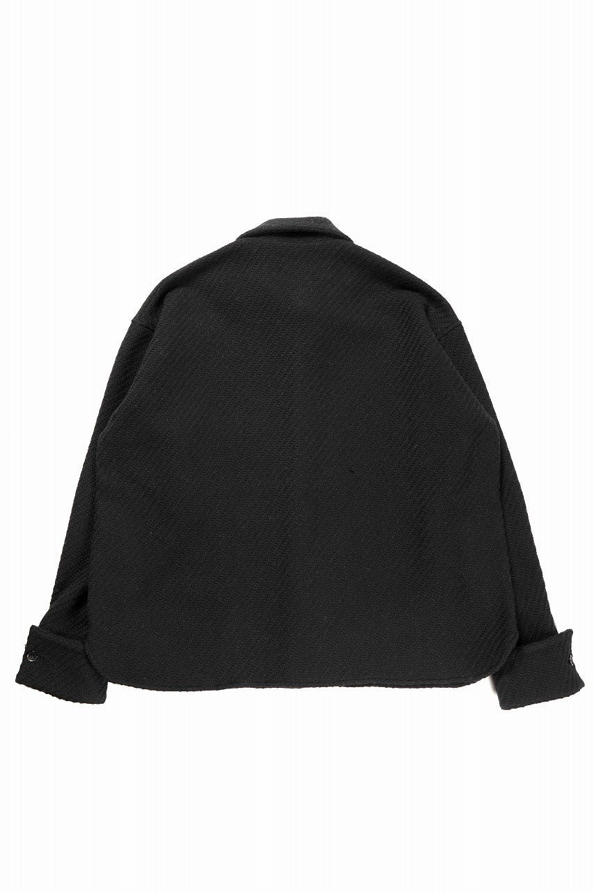 Load image into Gallery viewer, N/07 OPEN COLLAR L/S SHIRT / FRENCH CARZE (BLACK)
