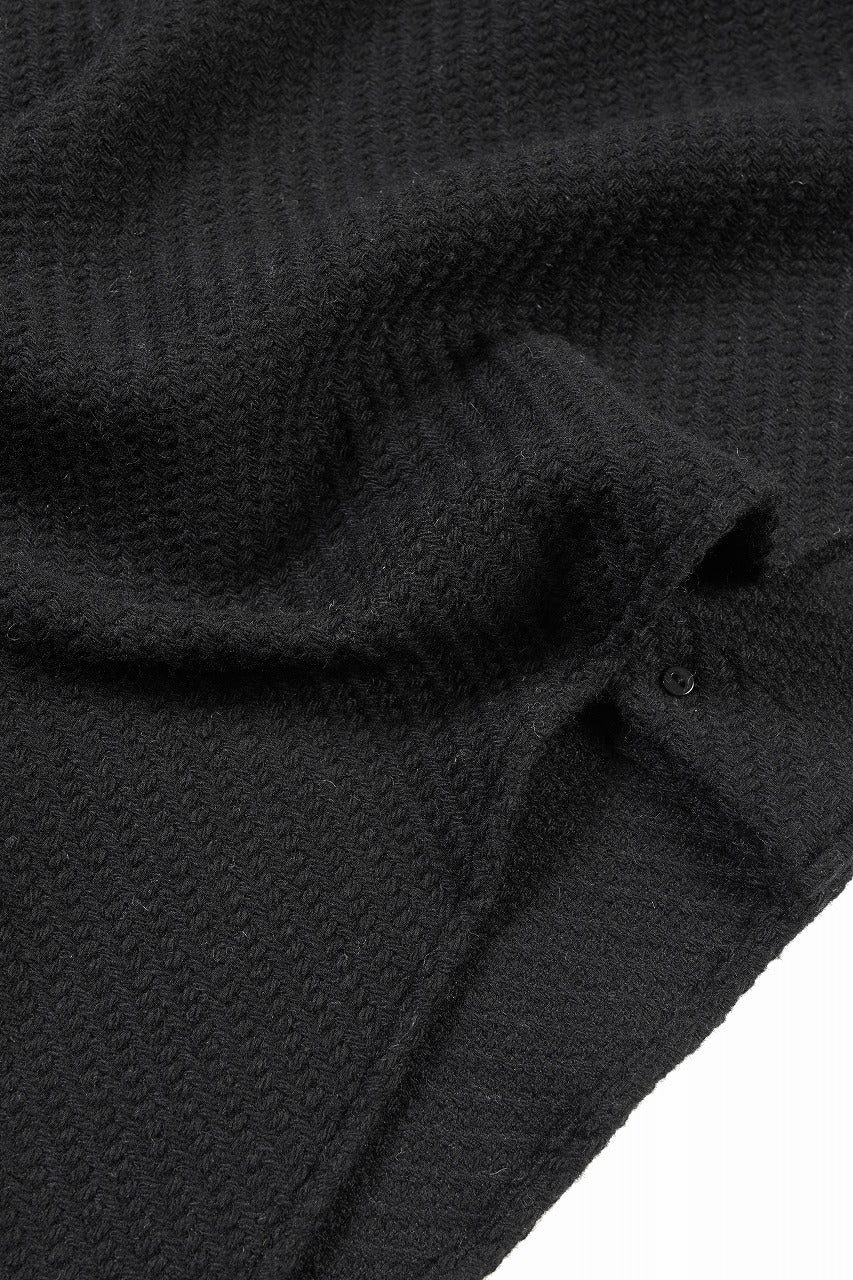 Load image into Gallery viewer, N/07 OPEN COLLAR L/S SHIRT / FRENCH CARZE (BLACK)