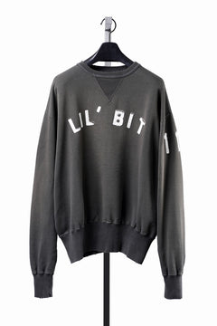 画像をギャラリービューアに読み込む, FULLCOUNT "LIL' BIT" FADING SWEAT SHIRT / ORIGINAL CIRCULAR FLEECE (BLACK)