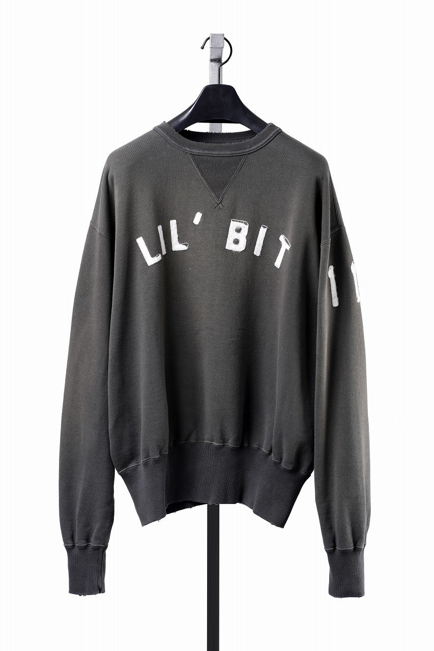 画像をギャラリービューアに読み込む, FULLCOUNT "LIL' BIT" FADING SWEAT SHIRT / ORIGINAL CIRCULAR FLEECE (BLACK)