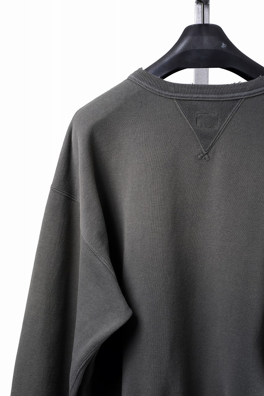 Load image into Gallery viewer, FULLCOUNT FADING SWEAT SHIRT / ORIGINAL CIRCULAR FLEECE (BLACK)