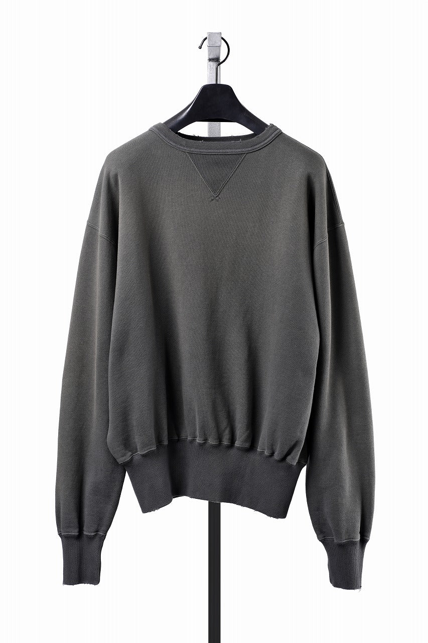 Load image into Gallery viewer, FULLCOUNT FADING SWEAT SHIRT / ORIGINAL CIRCULAR FLEECE (BLACK)