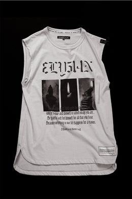 beauty : beast ESSENTIAL GRAPHIC LINE SLEEVELESS TEE (ELYSIAN / BEIGE)