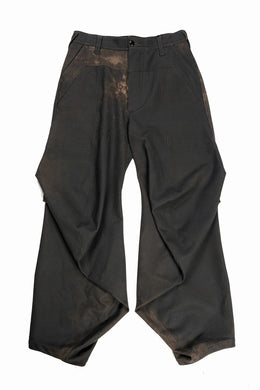 beauty : beast CROISSANT FLARE DOUBLE POCKET PANTS / PIGMENT PRINT VERSION (BROWN)