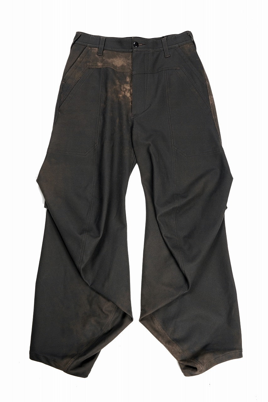 beauty : beast CROISSANT FLARE DOUBLE POCKET PANTS / PIGMENT PRINT VERSION (BROWN)