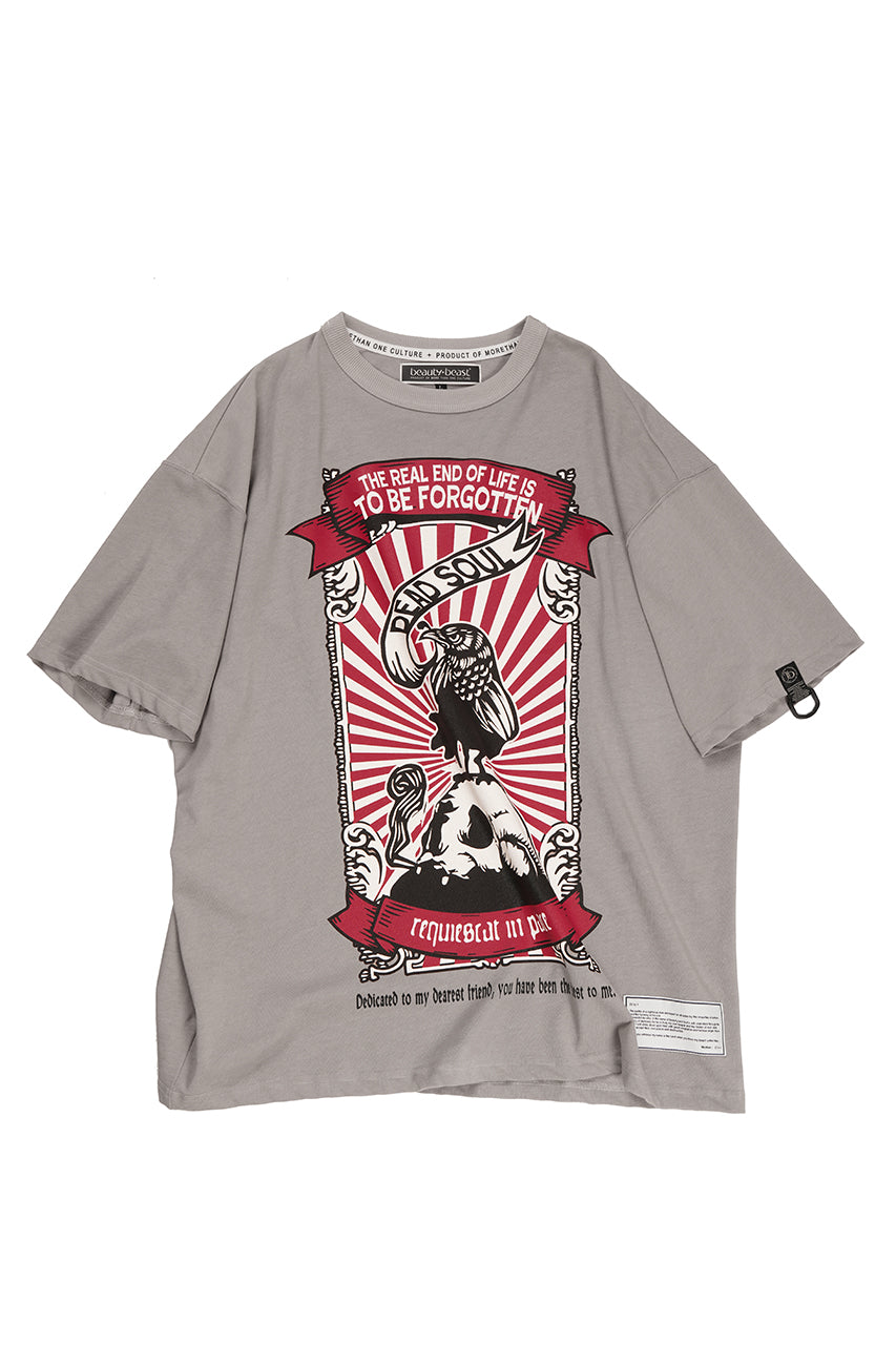 beauty : beast ESSENTIAL GRAPHIC LINE TEE (REQUIEM / LIGHT MOCHA)