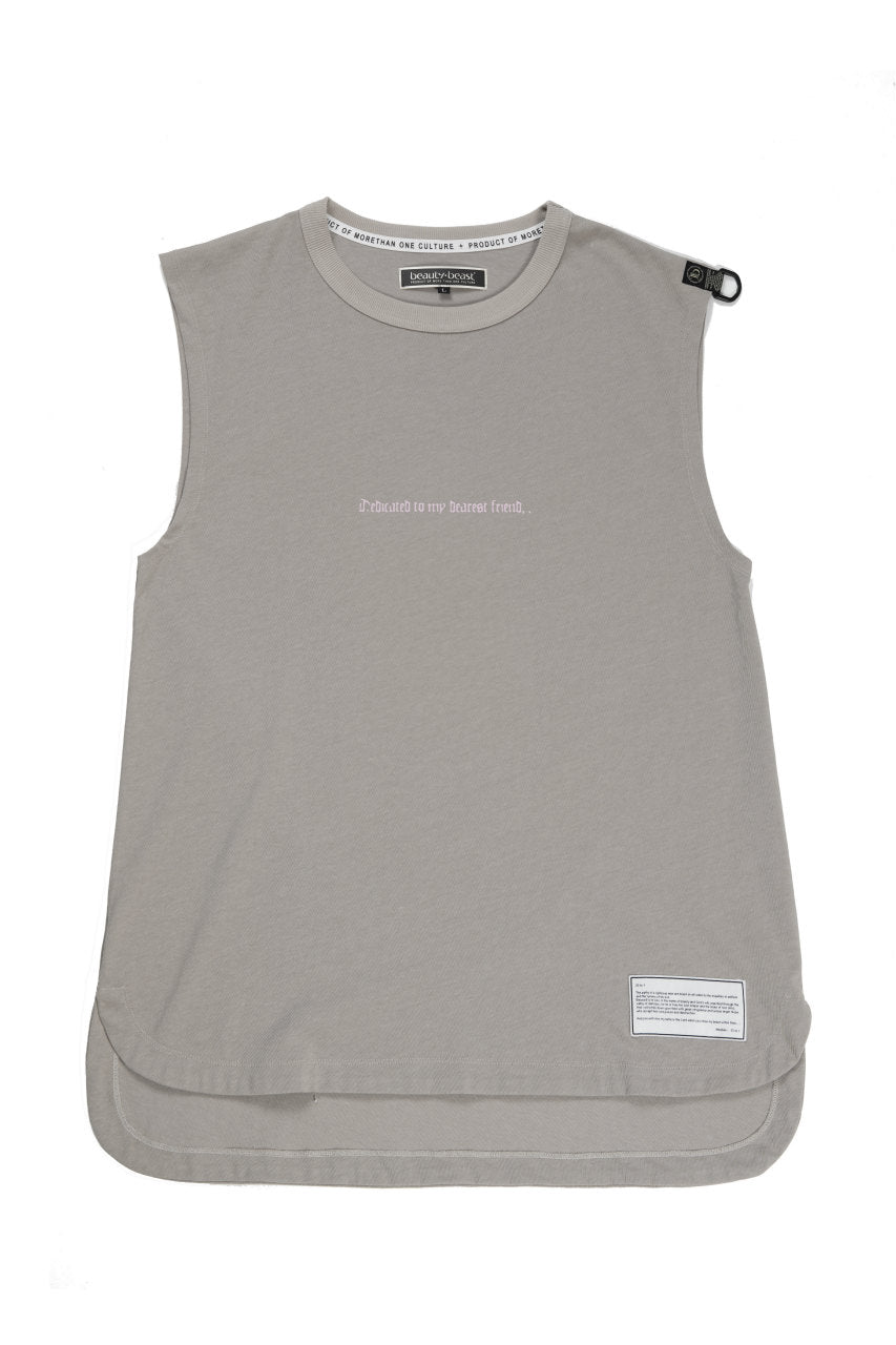 画像をギャラリービューアに読み込む, beauty : beast ESSENTIAL GRAPHIC LINE SLEEVELESS TEE (PRAYER / LIGHT MOCHA)