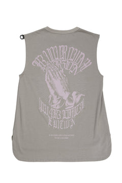 画像をギャラリービューアに読み込む, beauty : beast ESSENTIAL GRAPHIC LINE SLEEVELESS TEE (PRAYER / LIGHT MOCHA)