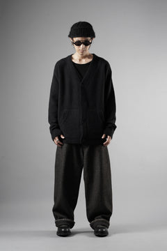 画像をギャラリービューアに読み込む, Ten c CARDIGAN / BRUSHED STRETCH WOOL (NERO)