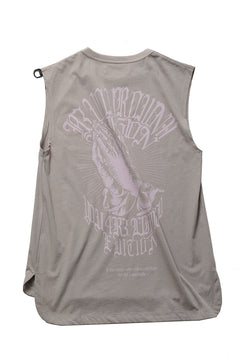 画像をギャラリービューアに読み込む, beauty : beast ESSENTIAL GRAPHIC LINE SLEEVELESS TEE (PRAYER / LIGHT MOCHA)