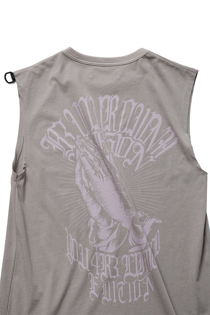画像をギャラリービューアに読み込む, beauty : beast ESSENTIAL GRAPHIC LINE SLEEVELESS TEE (PRAYER / LIGHT MOCHA)