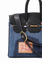 Load image into Gallery viewer, ierib exclusive 2Way Bark Bag 30 / Vintage Denim + Horse Leather (INDIGO x BLACK #A)