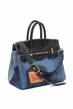 Load image into Gallery viewer, ierib exclusive 2Way Bark Bag 30 / Vintage Denim + Horse Leather (INDIGO x BLACK #A)