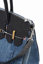 Load image into Gallery viewer, ierib exclusive 2Way Bark Bag 30 / Vintage Denim + Horse Leather (INDIGO x BLACK #A)