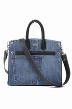 Load image into Gallery viewer, ierib exclusive 2Way Bark Bag 30 / Vintage Denim + Horse Leather (INDIGO x BLACK #A)