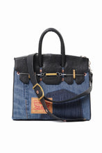 Load image into Gallery viewer, ierib exclusive 2Way Bark Bag 30 / Vintage Denim + Horse Leather (INDIGO x BLACK #B)