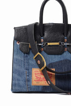 Load image into Gallery viewer, ierib exclusive 2Way Bark Bag 30 / Vintage Denim + Horse Leather (INDIGO x BLACK #B)