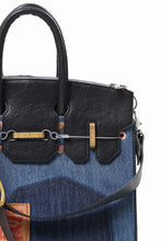 Load image into Gallery viewer, ierib exclusive 2Way Bark Bag 30 / Vintage Denim + Horse Leather (INDIGO x BLACK #B)