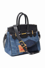 Load image into Gallery viewer, ierib exclusive 2Way Bark Bag 30 / Vintage Denim + Horse Leather (INDIGO x BLACK #B)