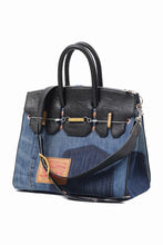 Load image into Gallery viewer, ierib exclusive 2Way Bark Bag 30 / Vintage Denim + Horse Leather (INDIGO x BLACK #B)