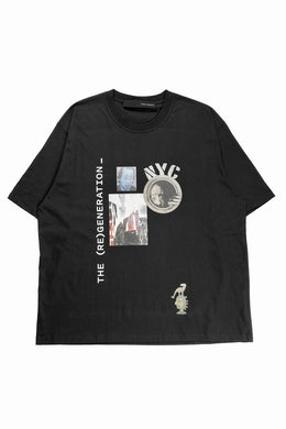 ISABEL BENENATO Comfort Size Print T-Shirt of Cotton Jersey (BLACK)